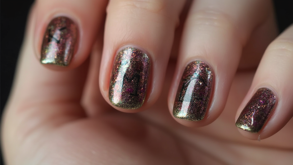 Initials on Metallic Nails