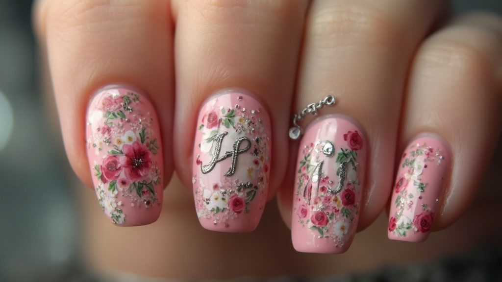 Initials with Floral Accents